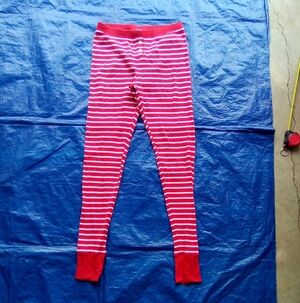 Red and White Striped Leggings